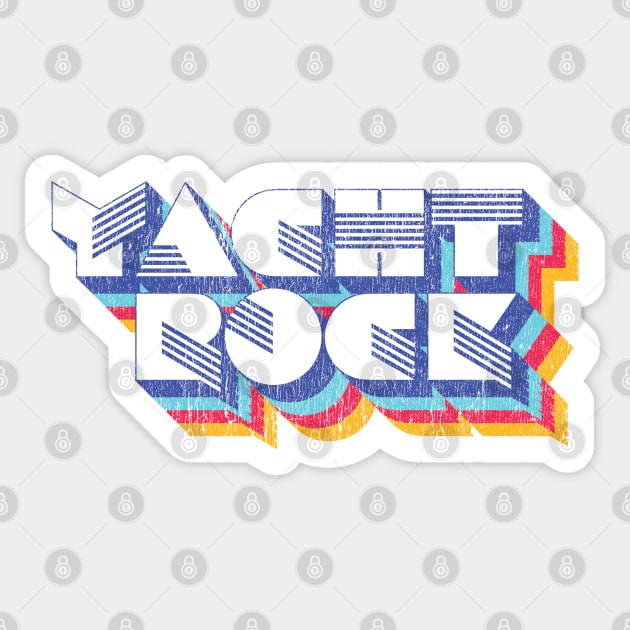 Psychedelic Fade Yacht Rock Party Boat Drinking print Sticker by Vector Deluxe